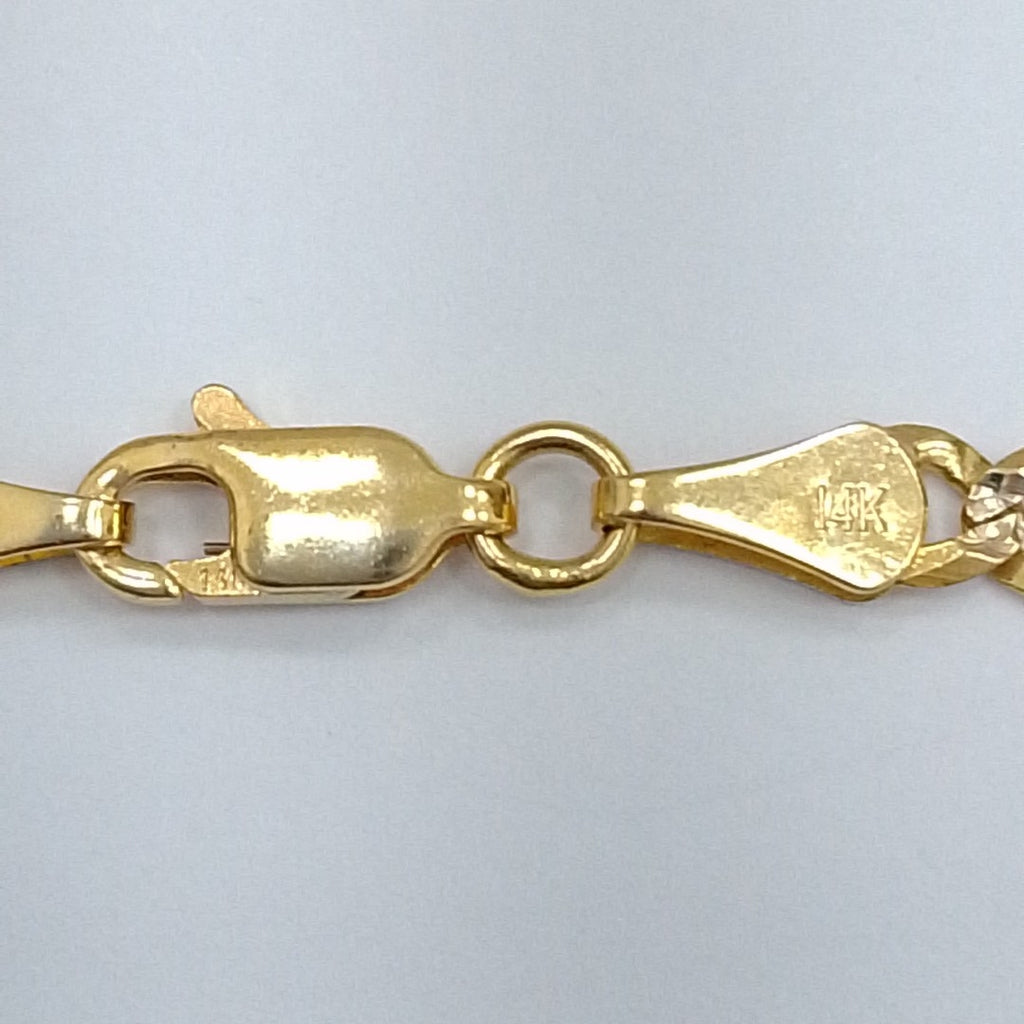 CADENAS BARBADA DIAMANTADA ORO 14K 55 CM 9 GR (NUEVO)