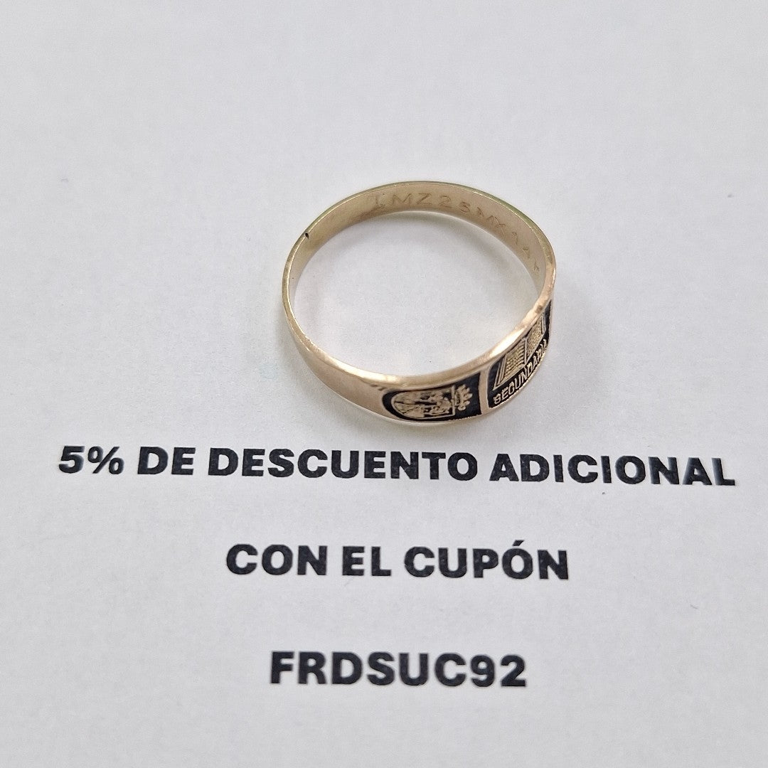 ANILLO DE GRADUACIÓN ORO 10 K 2.7 GRMS (SEMINUEVO)