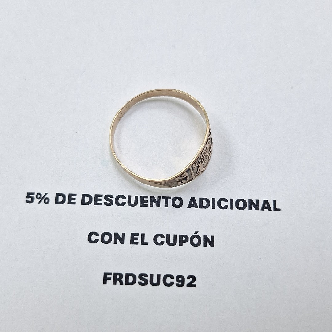 ANILLO DE GRADUACIÓN ORO 8 K 1,40 GRMS (SEMINUEVO)