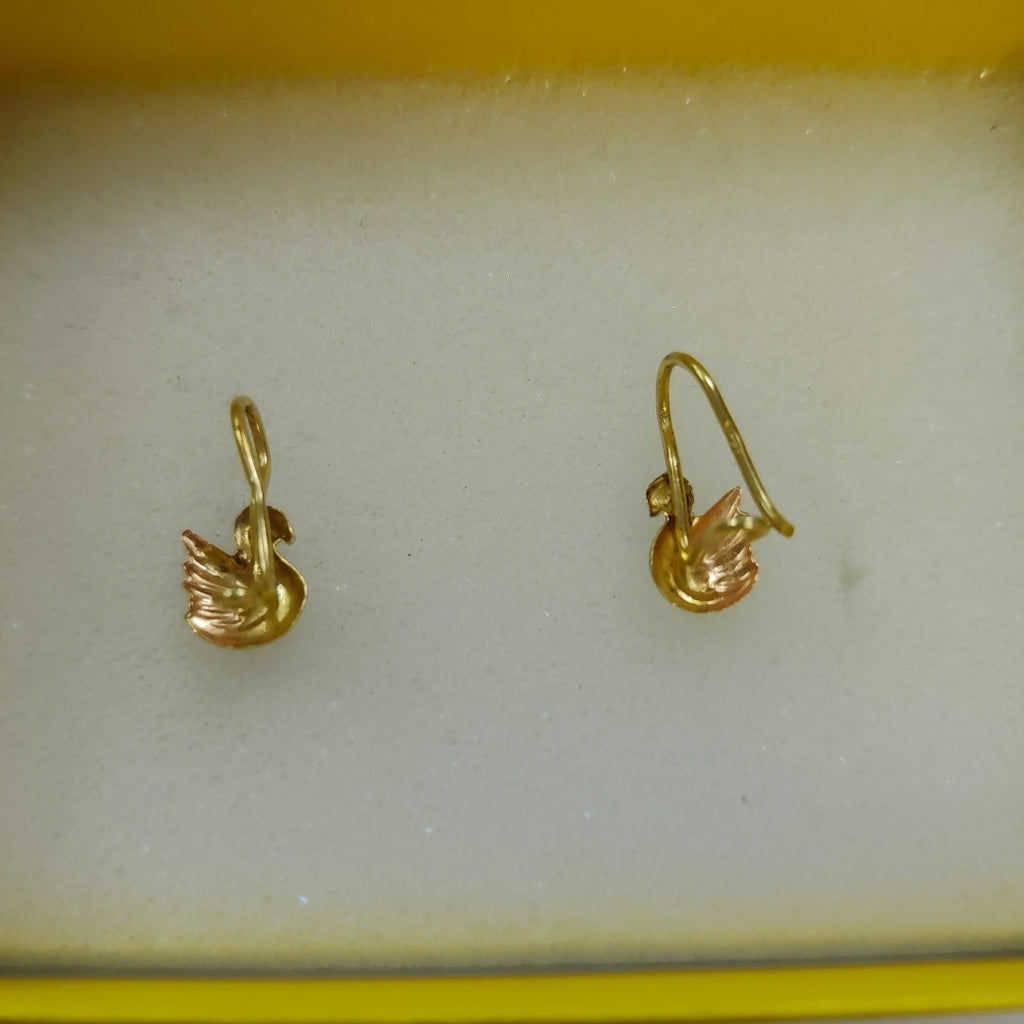 ARETES PAR ORO COMBINADO 14 K 0,90 GRMS (SEMINUEVO)