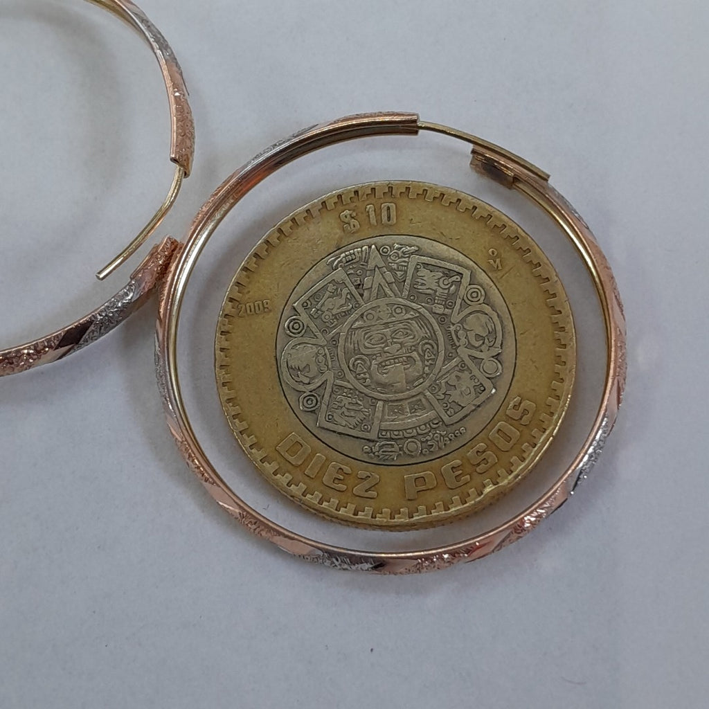 ARRACADAS PAR ORO, RODIADO 14 K 3.8 GRMS (SEMINUEVO)