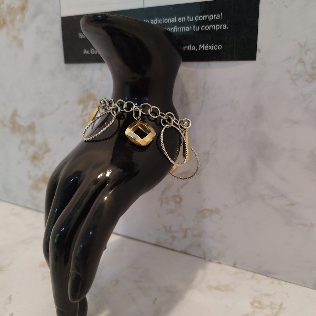 PULSERA ORO, PLATA 14 K 6.6 GRMS (SEMINUEVO)