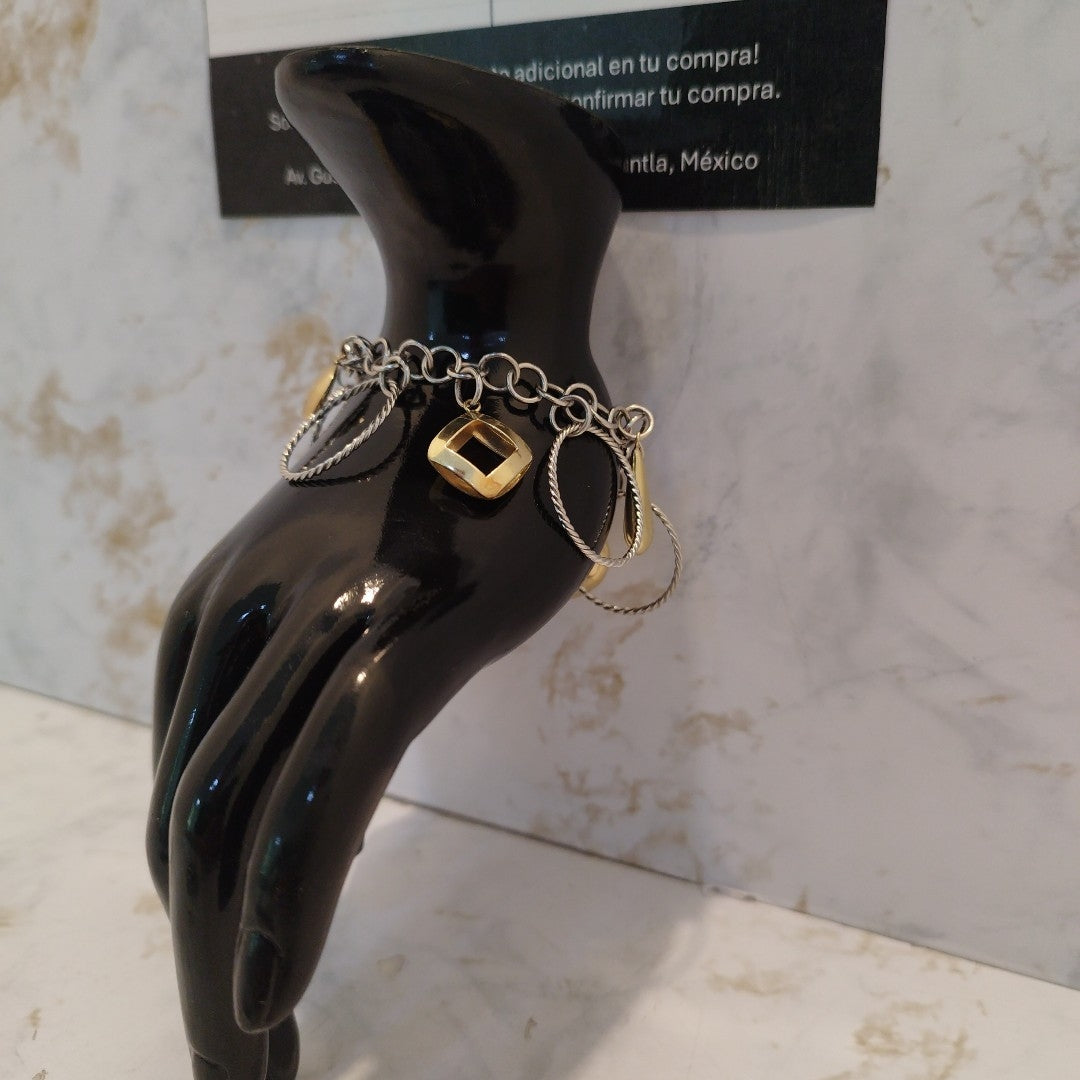 PULSERA ORO, PLATA 14 K 6.6 GRMS (SEMINUEVO)
