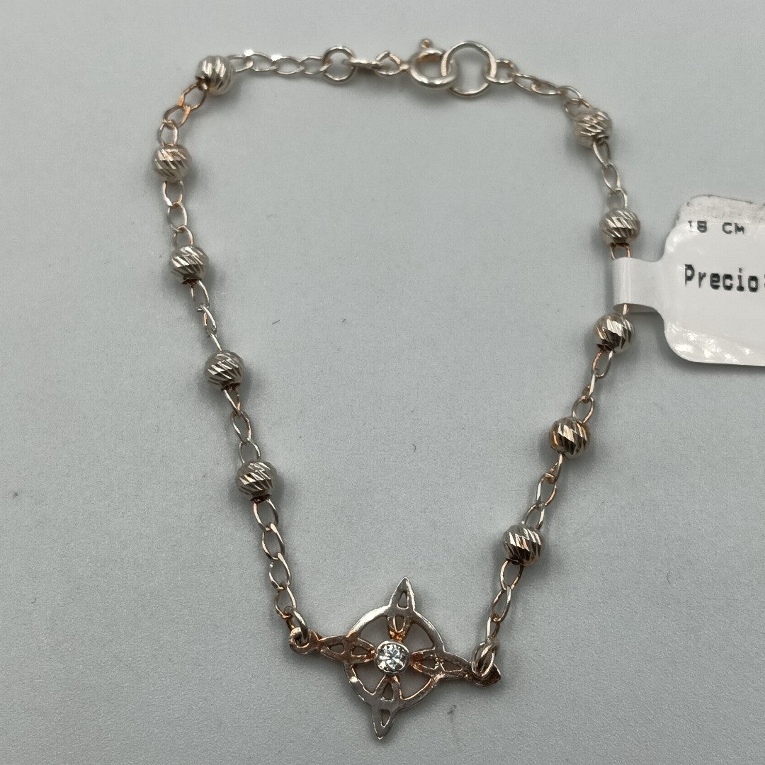 PULSERA TEJIDO ESPECIAL PLATA .925 18 CM 2.8 GR (NUEVO)