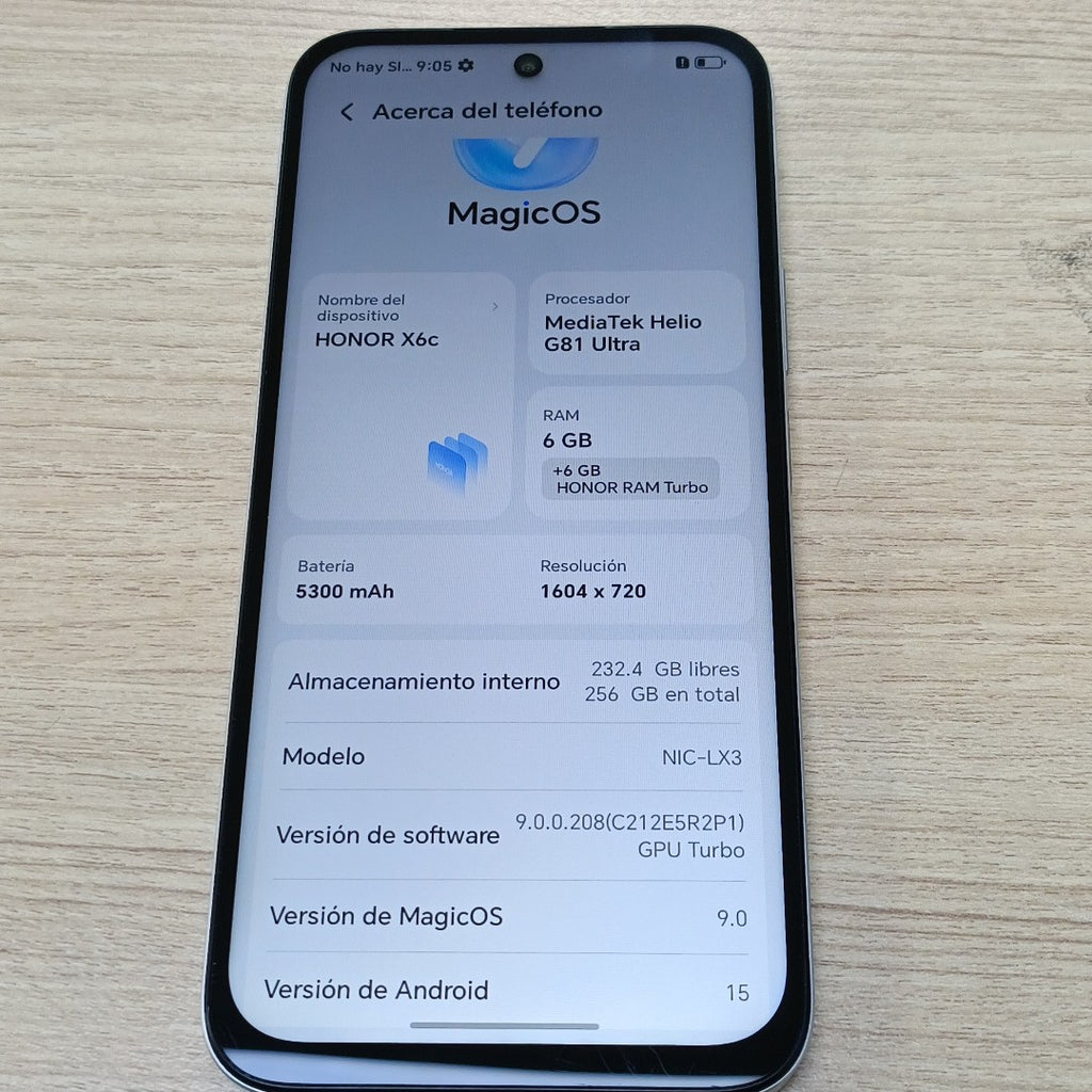 CELULAR HONOR X6C NIC-LX3 (2025) 256 GB 6 GB RAM (SEMINUEVO)