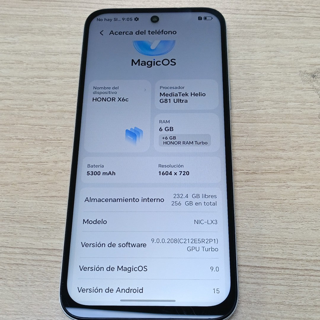 CELULAR HONOR X6C NIC-LX3 (2025) 256 GB 6 GB RAM (SEMINUEVO)