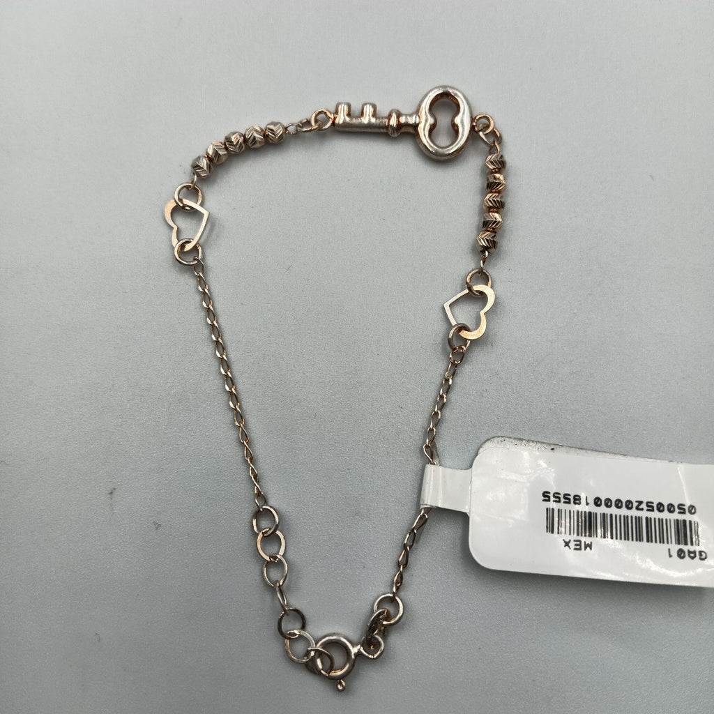 PULSERA TEJIDO LLAVE PLATA .925 18 CM 2.3 GR (NUEVO)