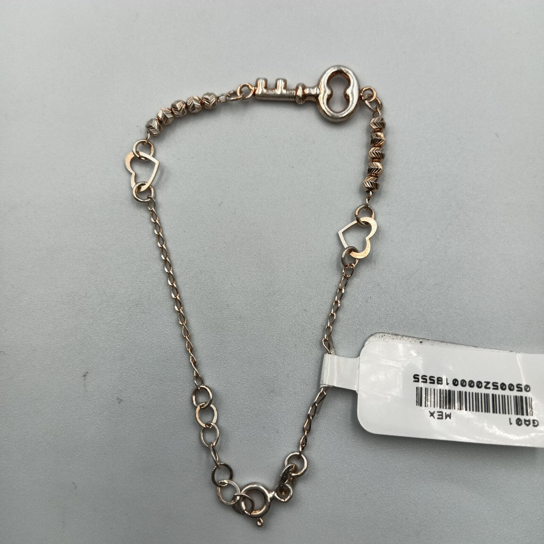 PULSERA TEJIDO LLAVE PLATA .925 18 CM 2.3 GR (NUEVO)