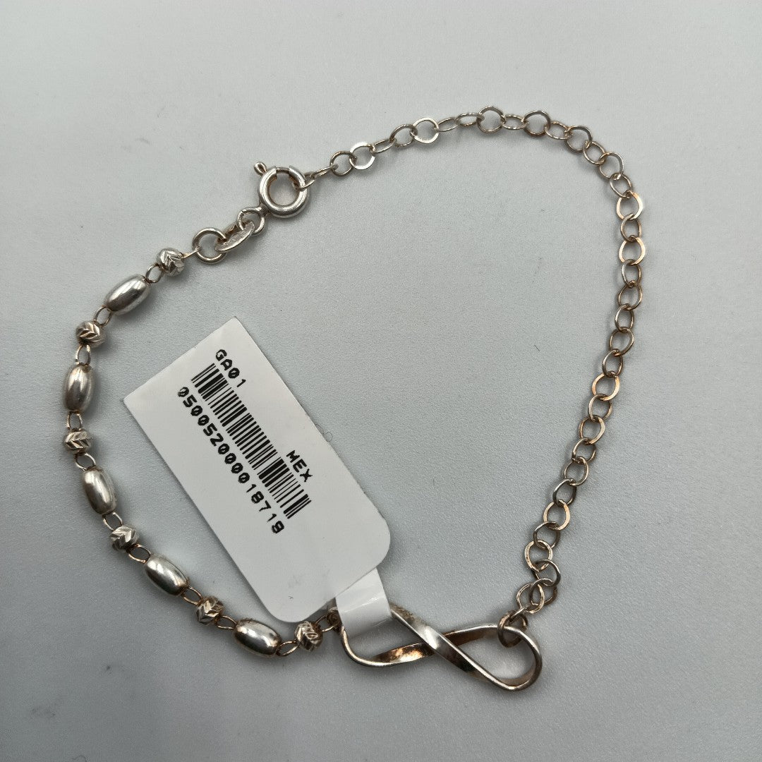PULSERA TEJIDO INFINITO PLATA .925 18 CM 2.4 GR (NUEVO)