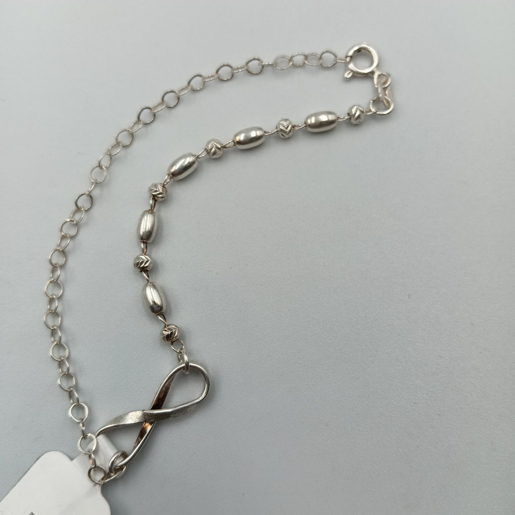 PULSERA TEJIDO INFINITO PLATA .925 18 CM 2.4 GR (NUEVO)