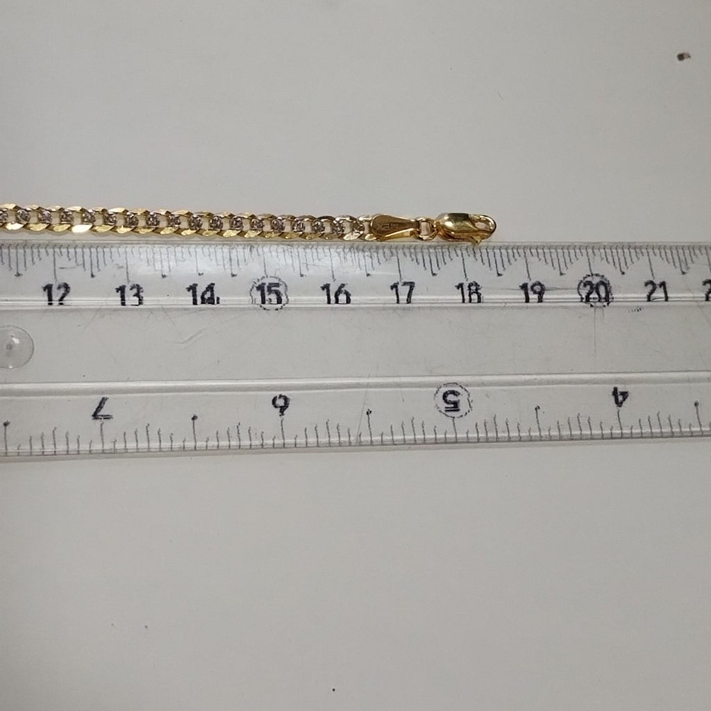 PULSERAS TEJIDO BARBADA ORO 14K 18 CM 4.4 GR (NUEVO)