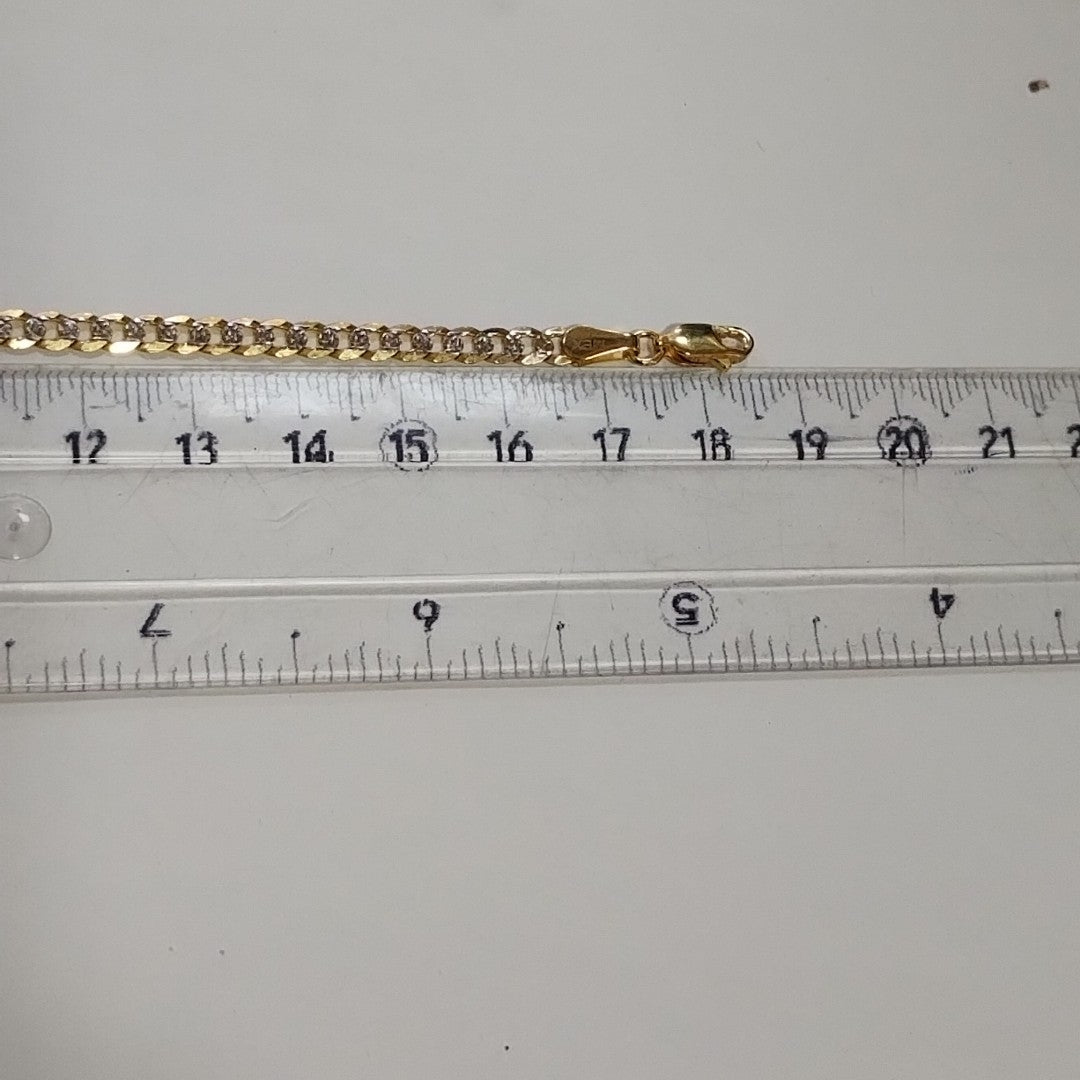 PULSERAS TEJIDO BARBADA ORO 14K 18 CM 4.4 GR (NUEVO)