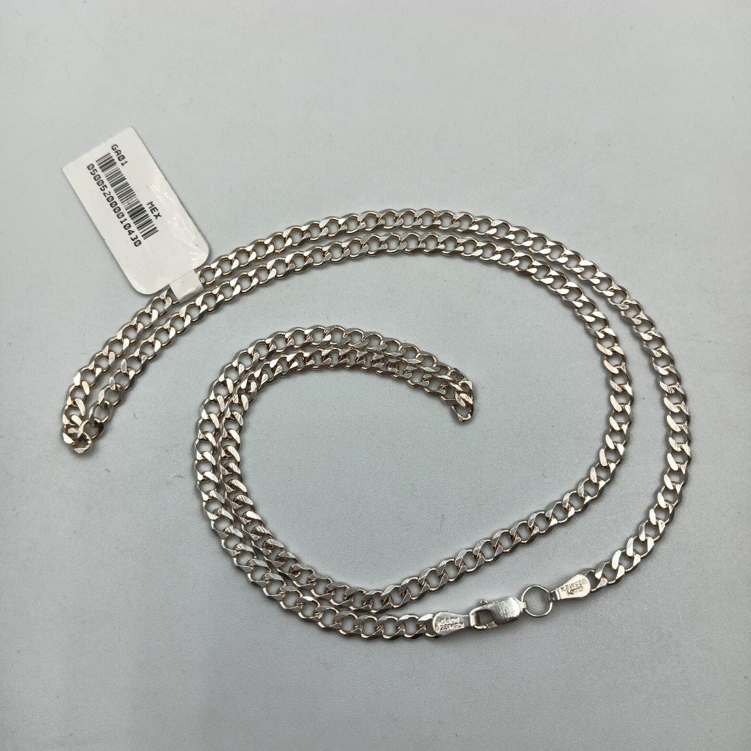 CADENA TEJIDO BARBADO PLATA .925 60 CM 13 GR (NUEVO)