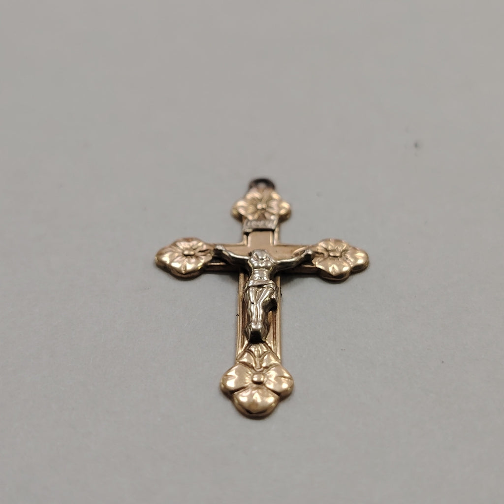 CRUCIFIJO ORO COMBINADO 14 K 2,00 GRMS (SEMINUEVO)