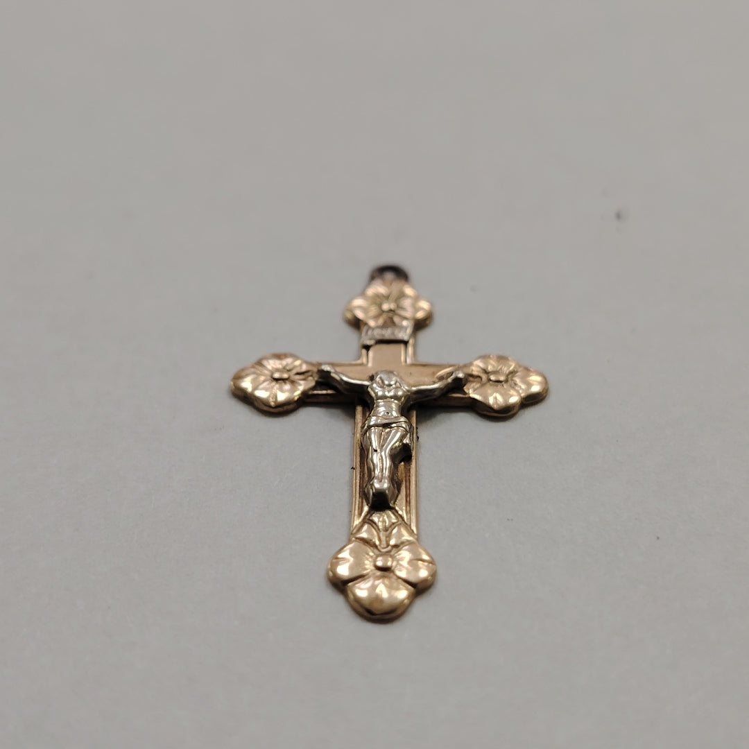CRUCIFIJO ORO COMBINADO 14 K 2,00 GRMS (SEMINUEVO)