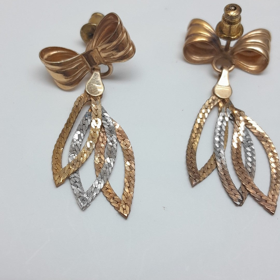 ARETES PAR ORO,RODIADO 10 K 2,30 GRMS (SEMINUEVO)