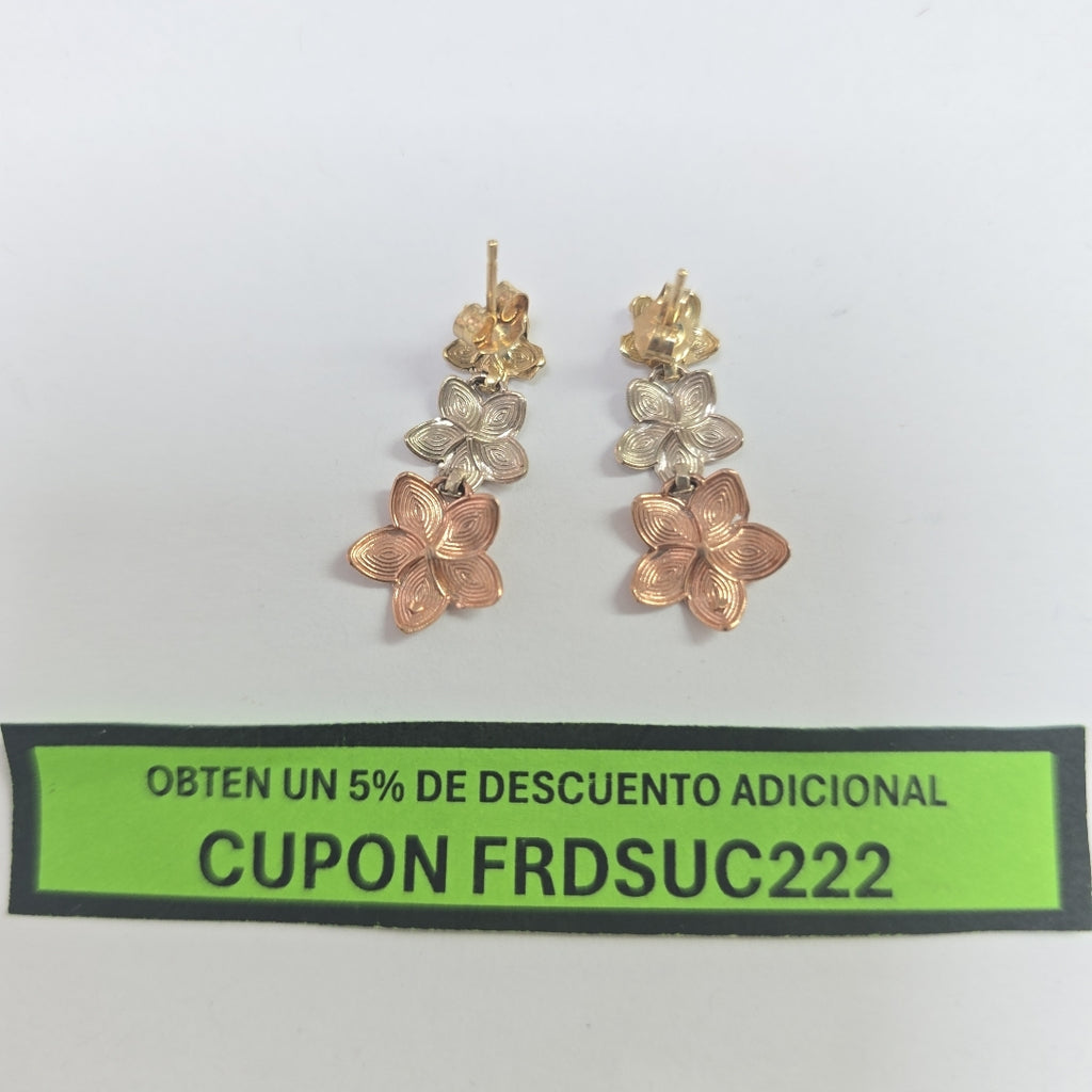 ARETES PAR ORO COMBINADO 10 K 1.8 GRMS (SEMINUEVO)
