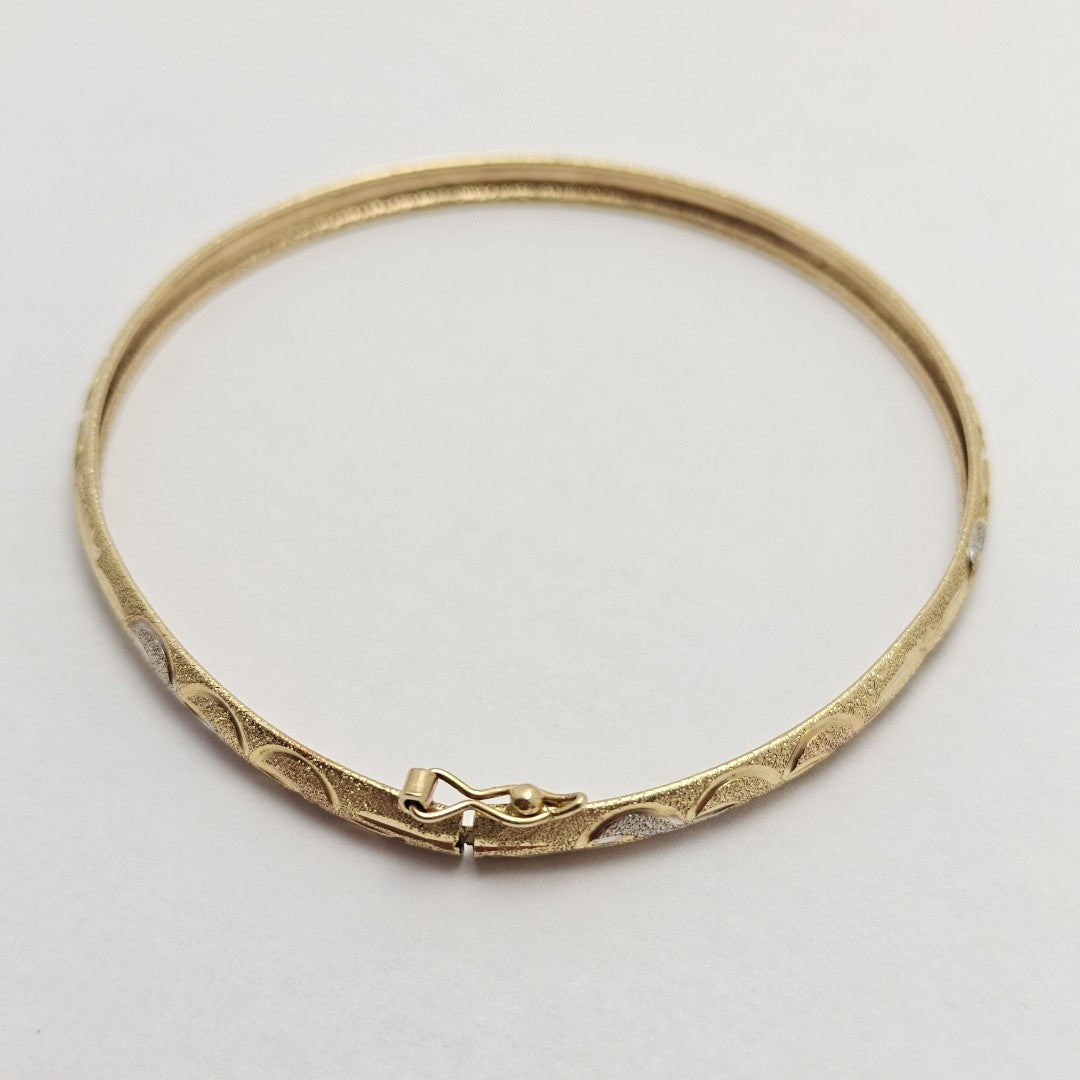 PULSERA RIGIDA ORO COMBINADO 14 K 5.4 GRMS (SEMINUEVO)