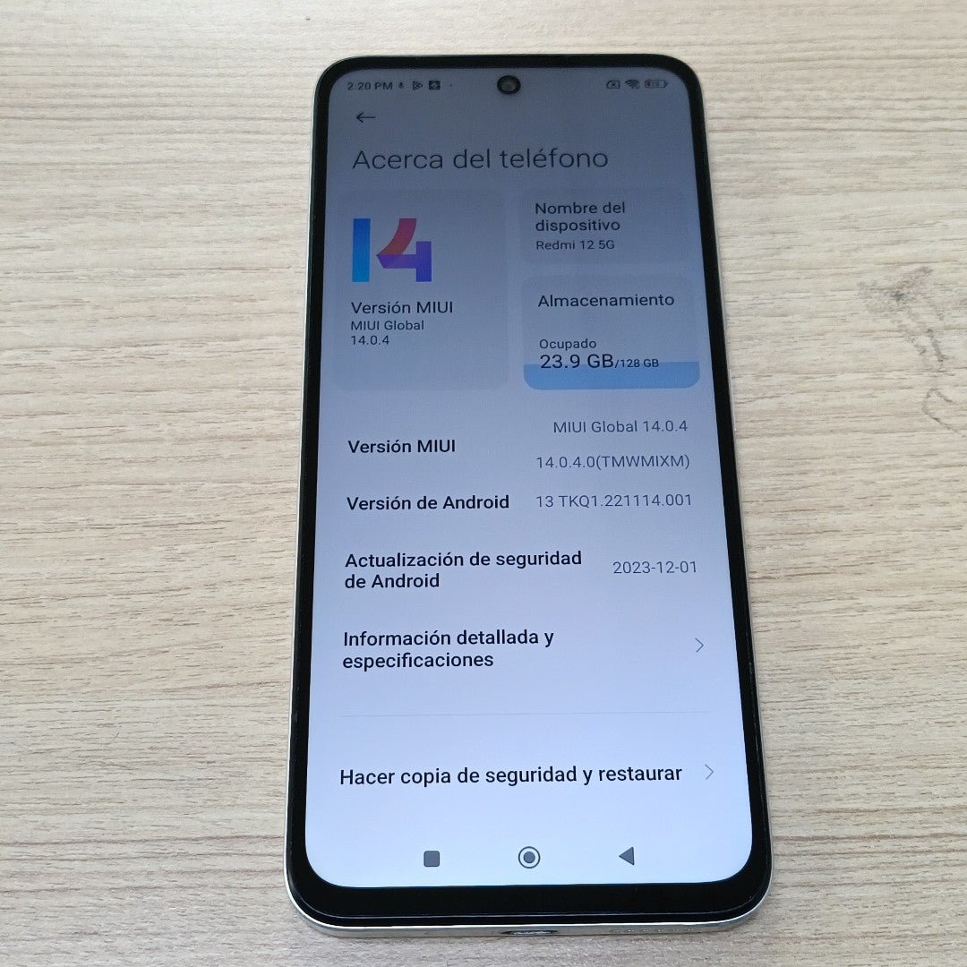 CELULAR XIAOMI REDMI 12 5G 23077RABDC (2023) 128 GB 4 GB RAM (SEMINUEVO)