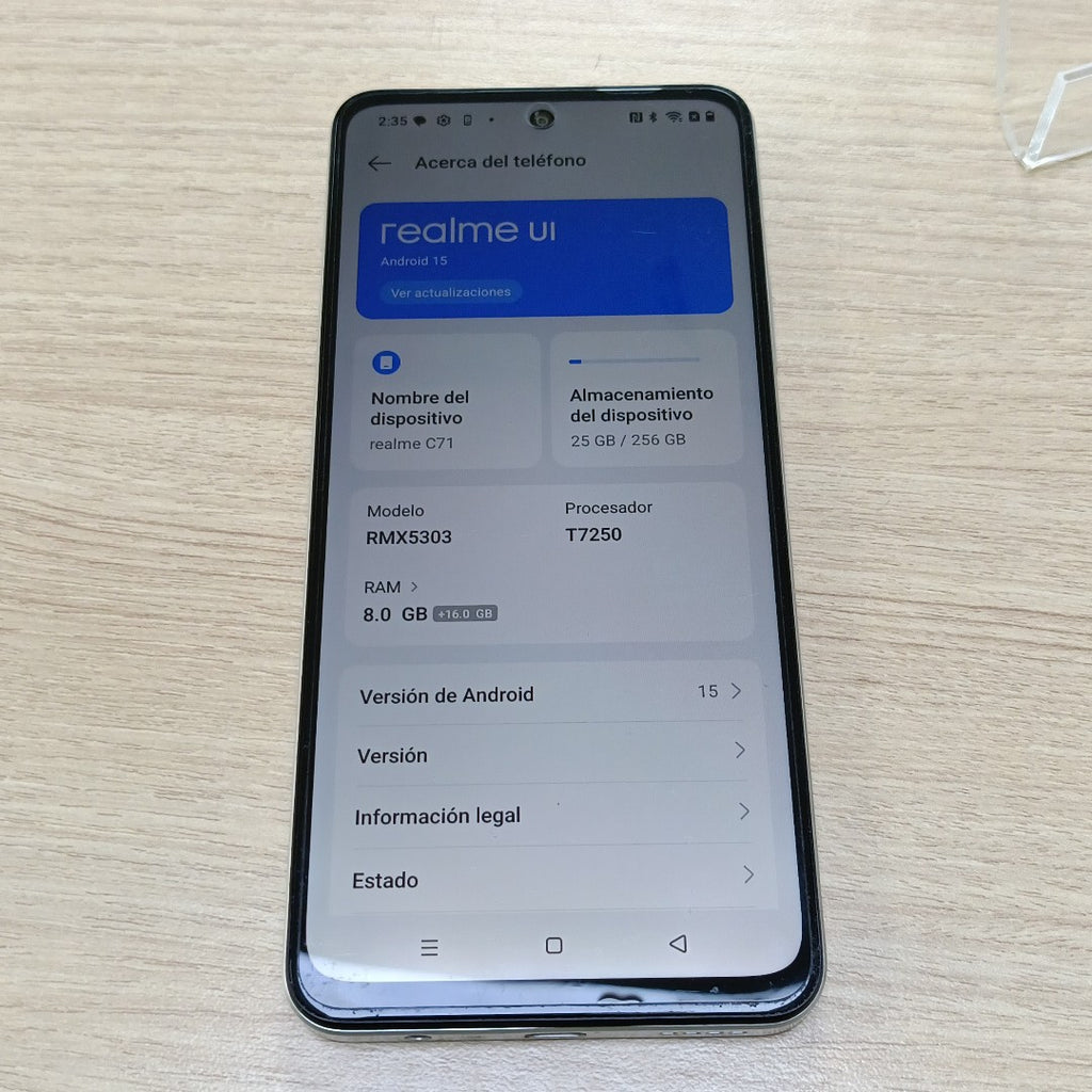 CELULAR REALME C71 RMX5303 (2025) 256 GB 8 GB RAM (SEMINUEVO)