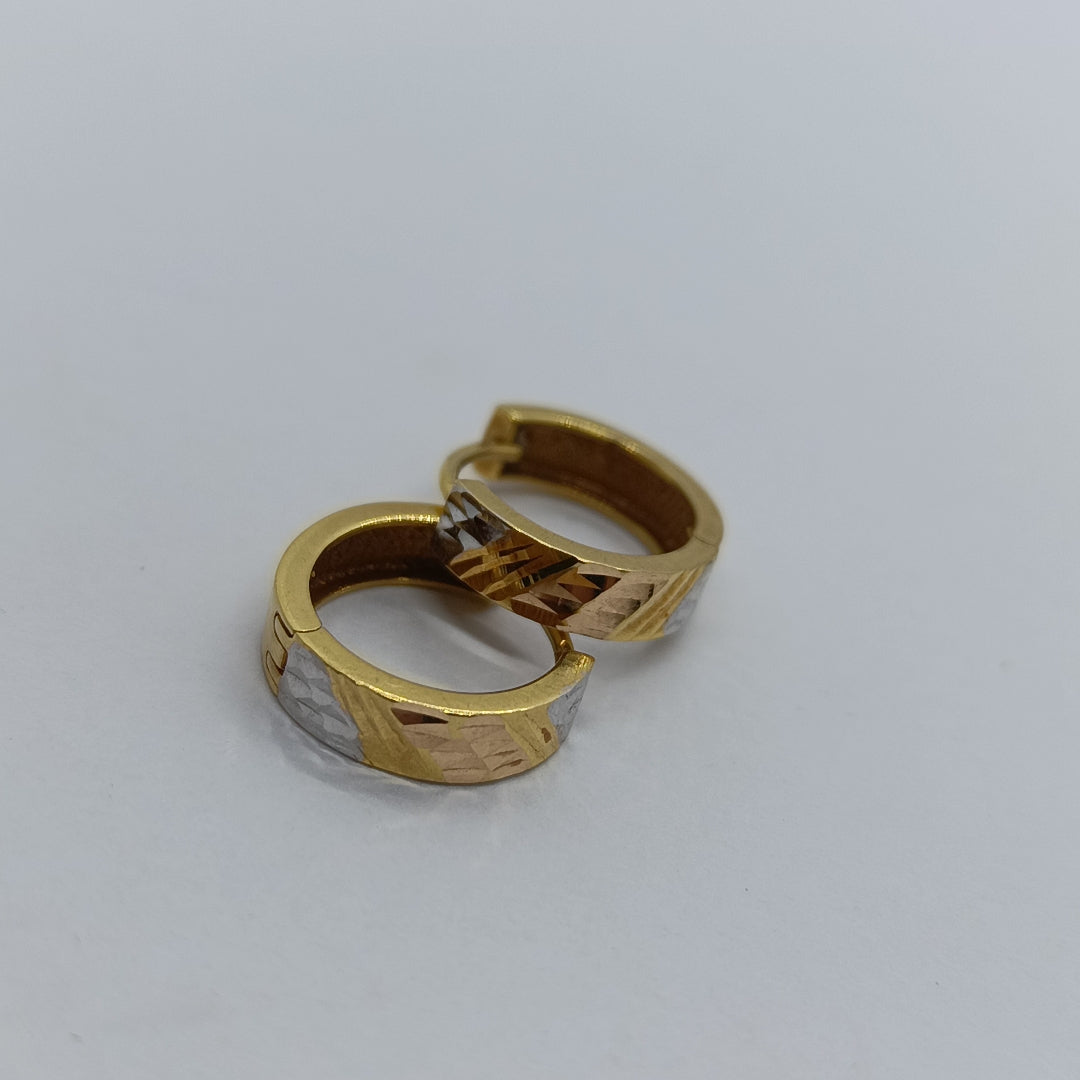 ARRACADAS PAR ORO COMBINADO 14 K 2.8 GRMS (SEMINUEVO)