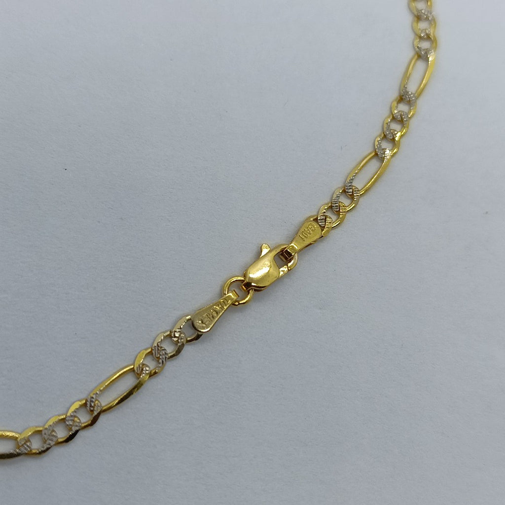 CADENAS TEJIDO 3X1 DIAMANTADO ORO 10K 50 CM 6 GR (NUEVO)