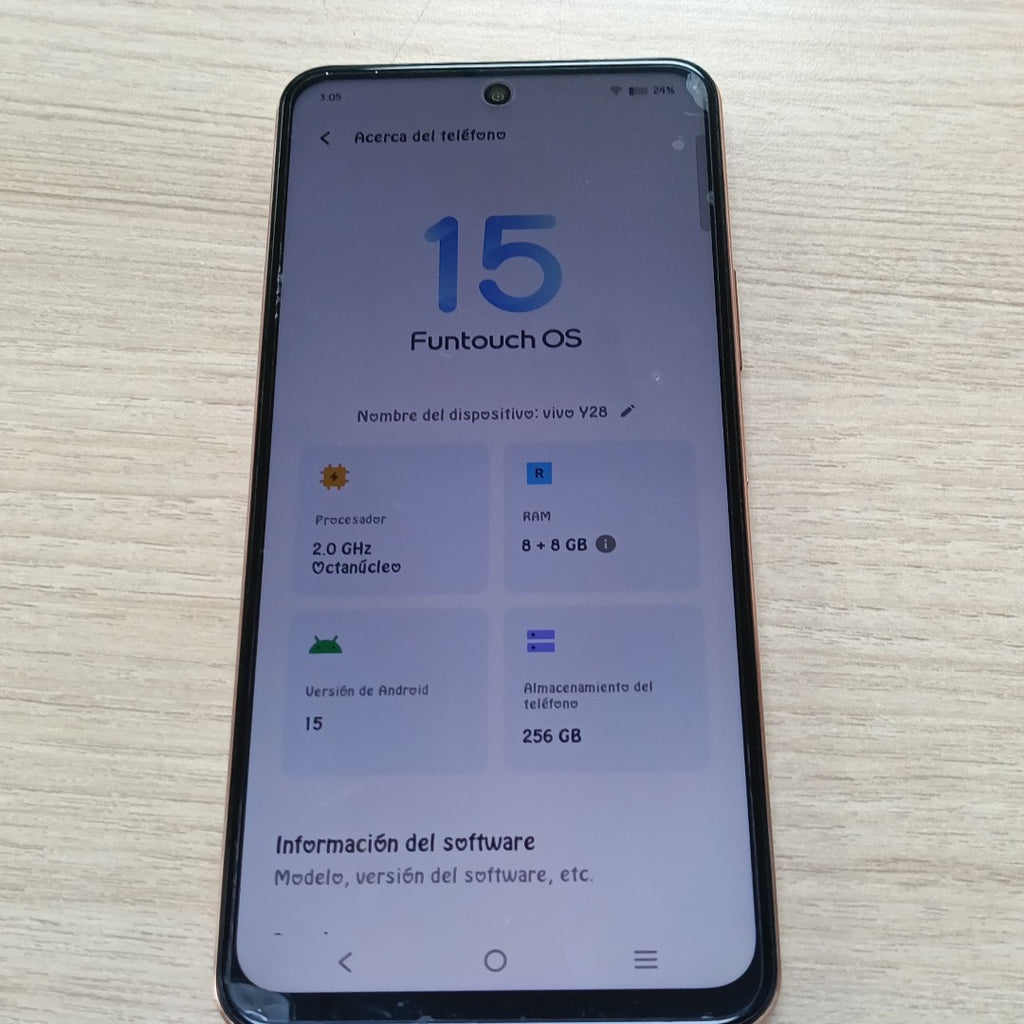 CELULAR VIVO Y28 V2352 256 GB 8 GB RAM (SEMINUEVO)