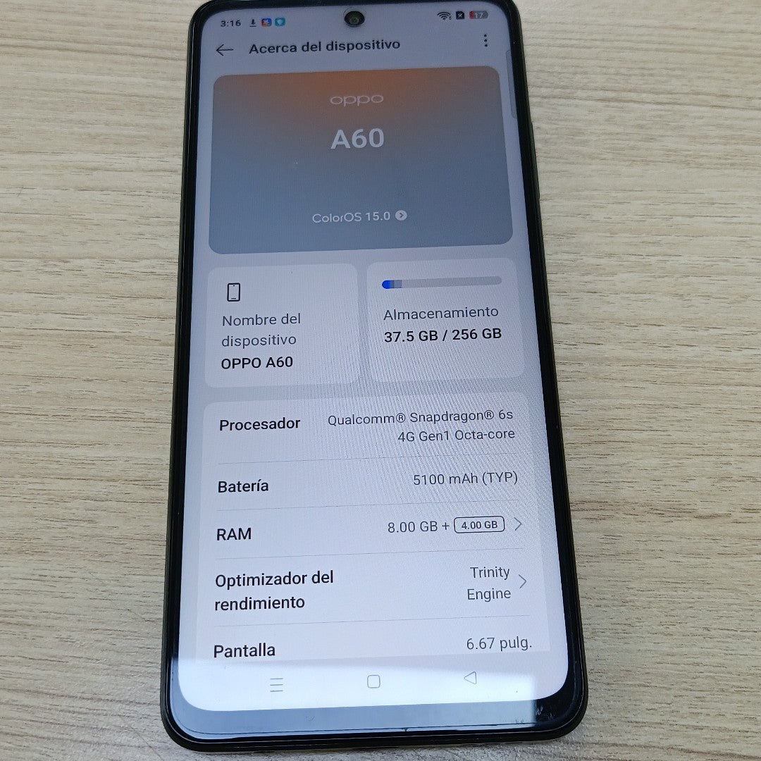CELULAR OPPO A60 CPH3669 256 GB 8 GB RAM (SEMINUEVO)