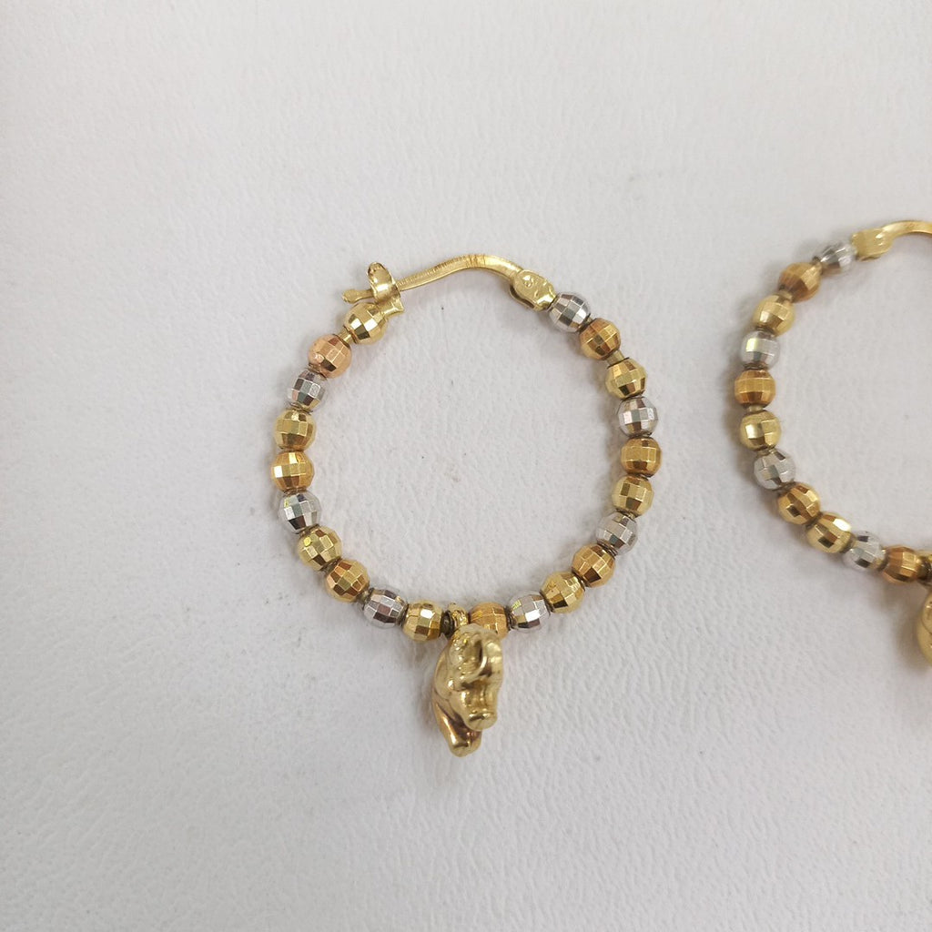 ARRACADAS PAR ORO, ORO COMBINADO 14 K 5.8 GRMS (SEMINUEVO)