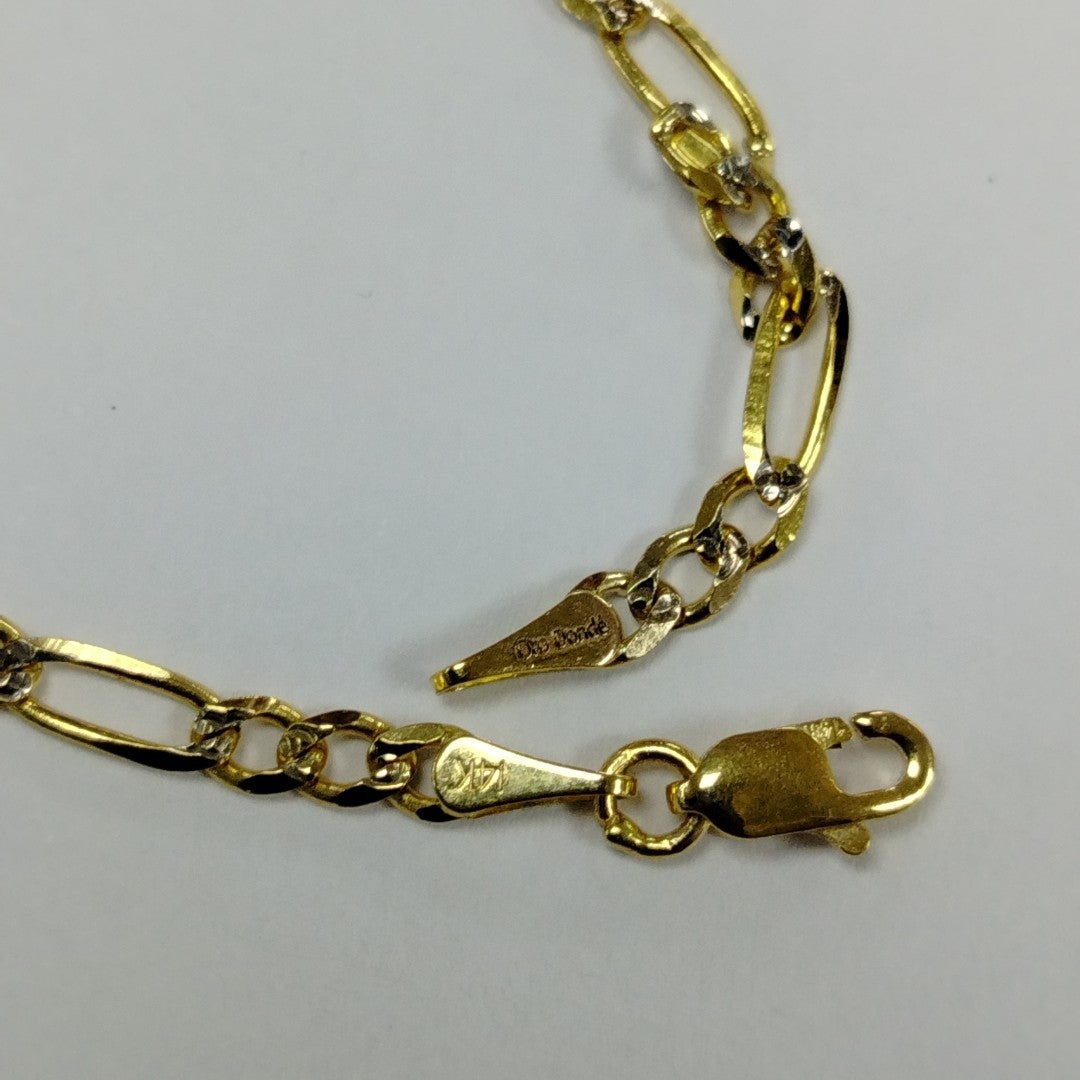 PULSERAS 3X1 DIAMANTADA ORO 14K 18 CM 3 GR (NUEVO)