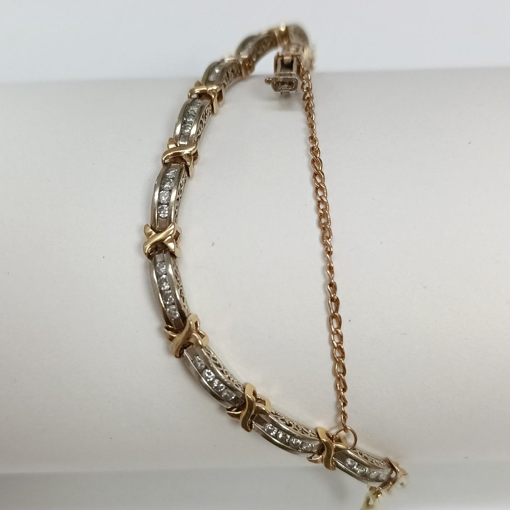 PULSERA ORO COMBINADO 14 K 14,50 GRMS (SEMINUEVO)