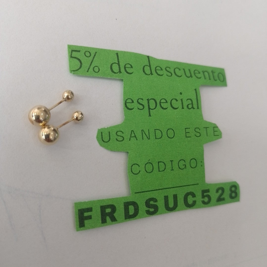BROQUELES PAR ORO 14 K 1.6 GRMS (SEMINUEVO)