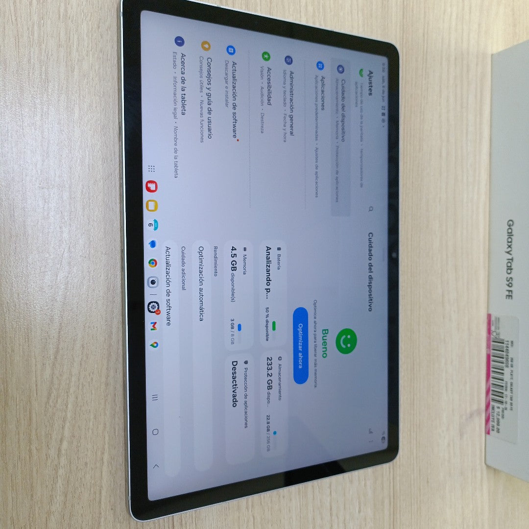 TABLETA SAMSUNG GALAXY TAB S9 FE SM-X510 (2023) 256 GB 8 GB RAM (SEMINUEVO)