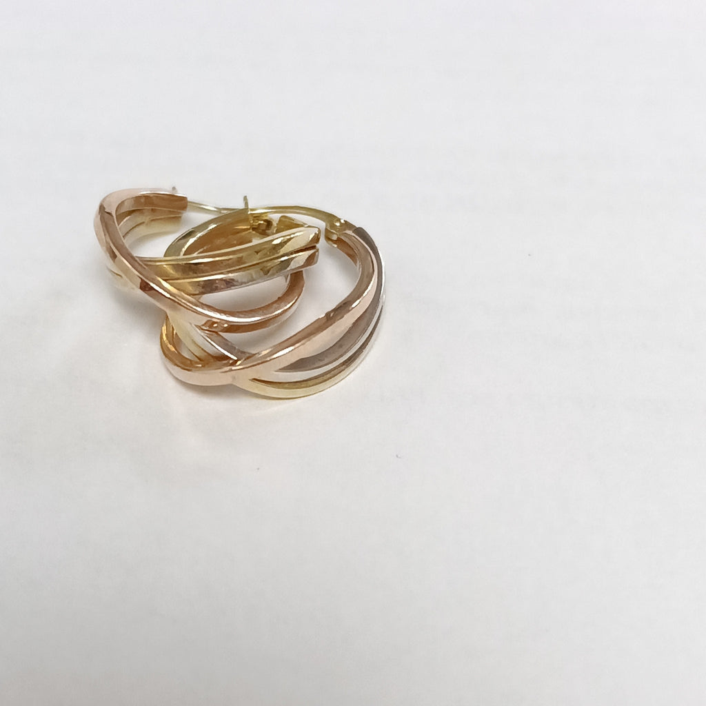 ARRACADAS PAR ORO, ORO COMBINADO 14 K 3.9 GRMS (SEMINUEVO)