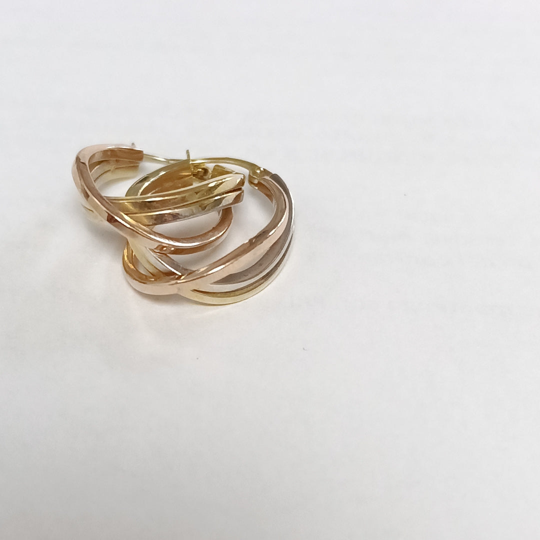 ARRACADAS PAR ORO, ORO COMBINADO 14 K 3.9 GRMS (SEMINUEVO)
