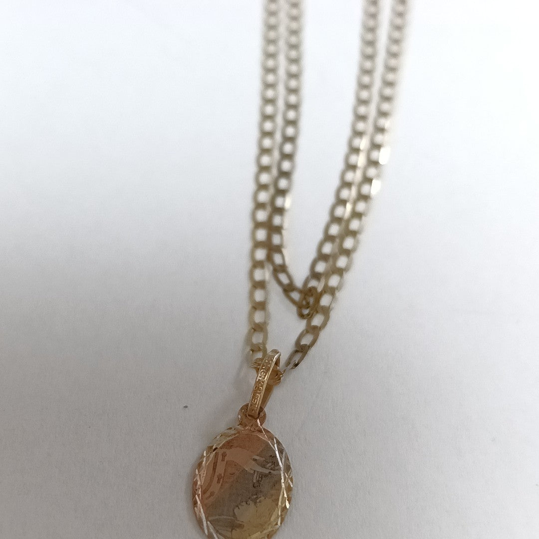 CADENA, MEDALLA RELIGIOSA ORO 10 K 1.9 GRMS (SEMINUEVO)