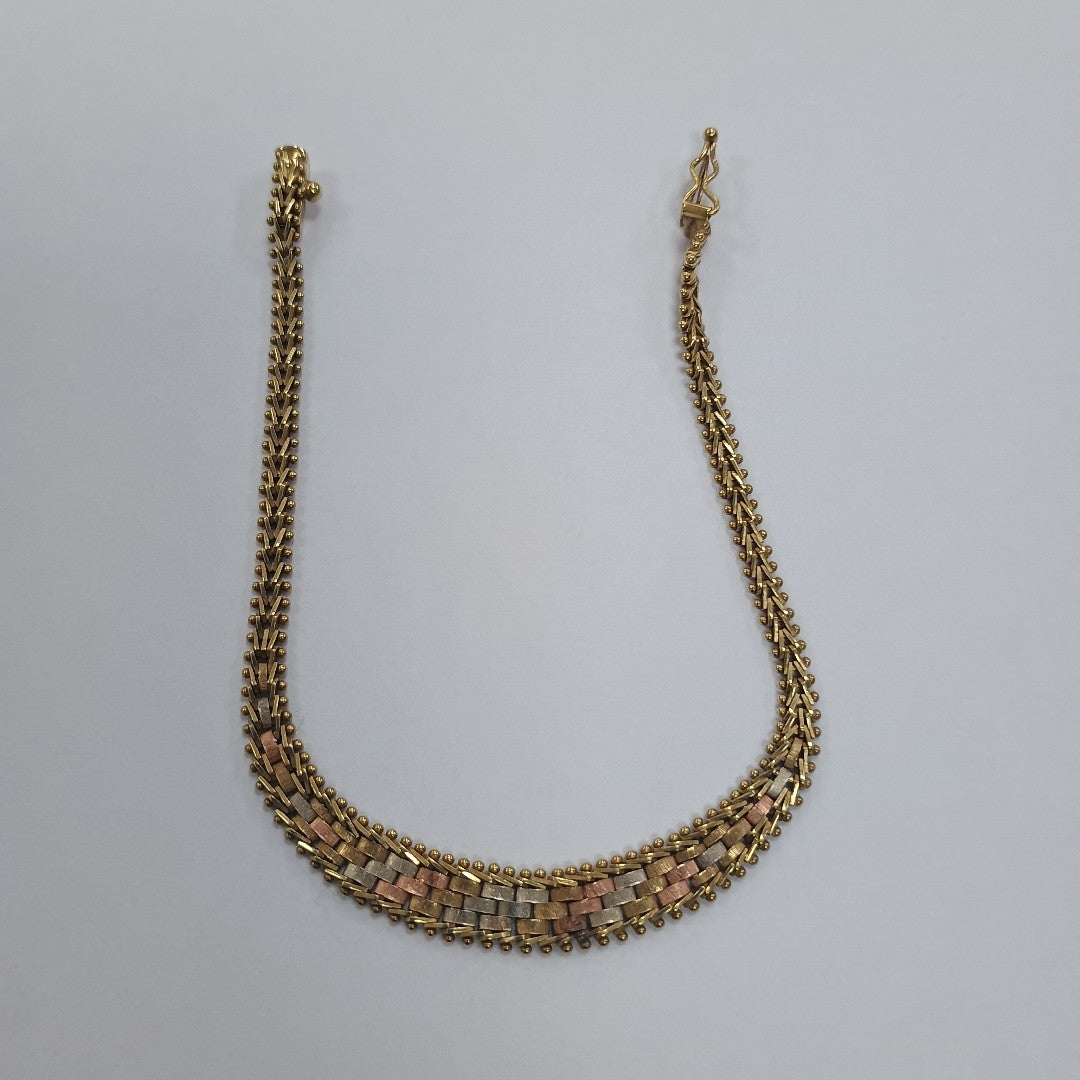 PULSERA ORO COMBINADO 10 K 7.4 GRMS (SEMINUEVO)