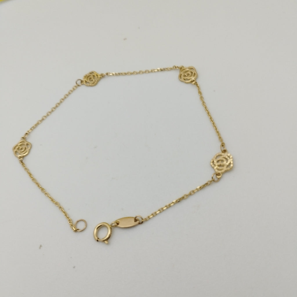 PULSERAS TEJIDO ESPECIAL C/DIJE ORO 10K 18 CM 1 GR (NUEVO)