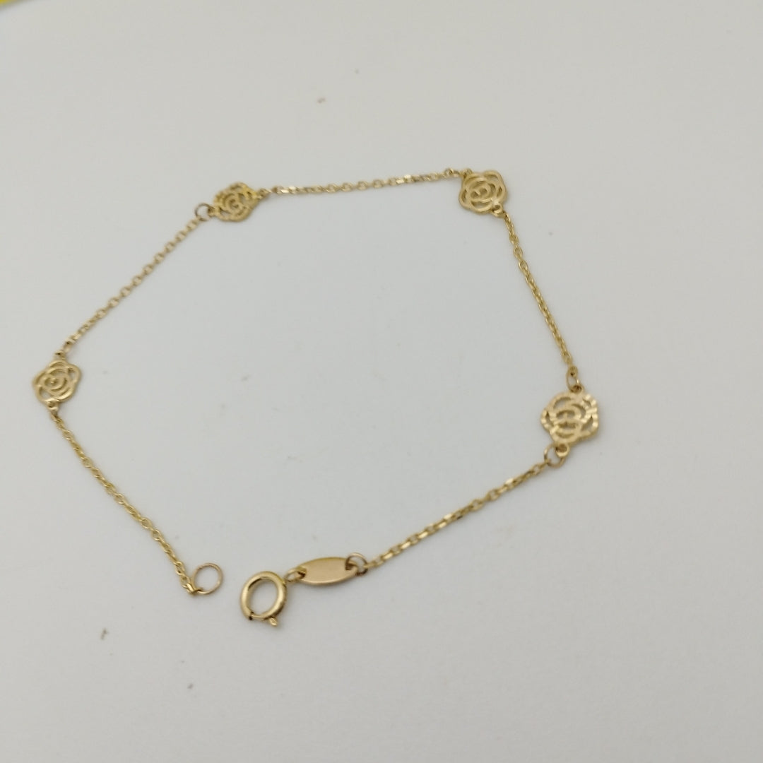 PULSERAS TEJIDO ESPECIAL C/DIJE ORO 10K 18 CM 1 GR (NUEVO)