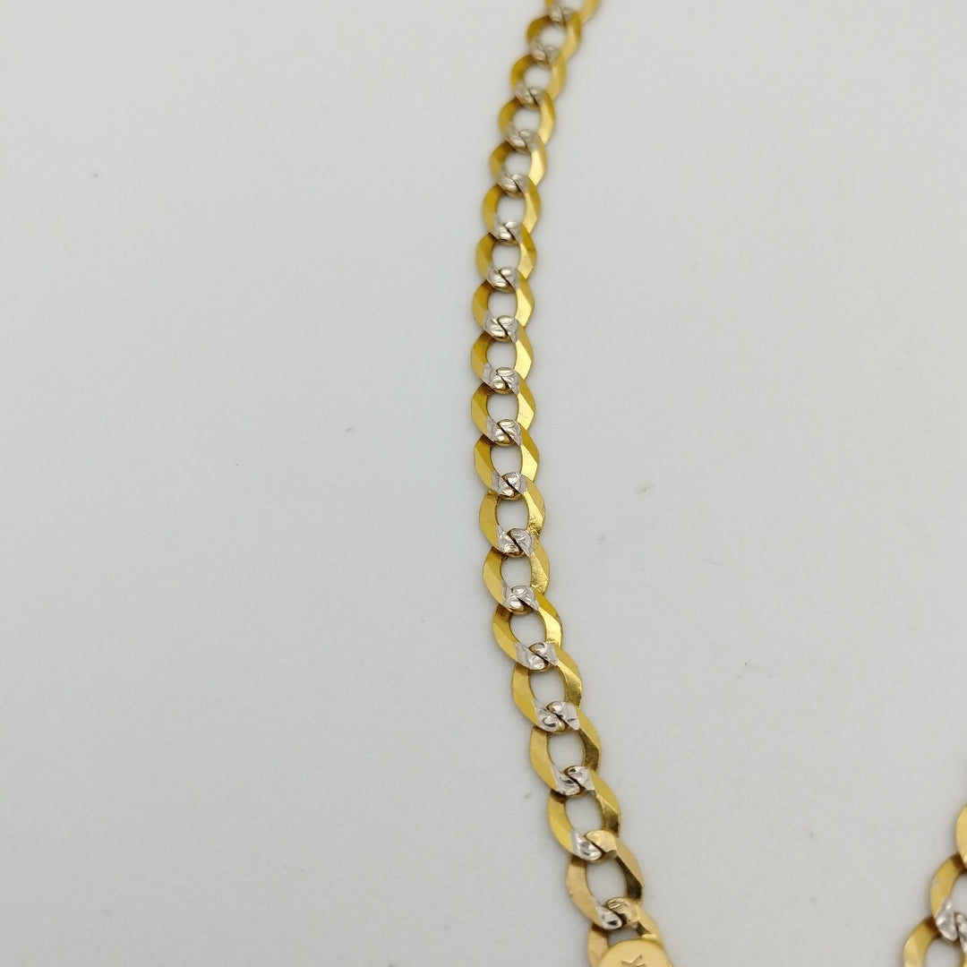 PULSERAS BARBADA DIAMANTADA ORO 14K 21 CM 3.6 GR (NUEVO)