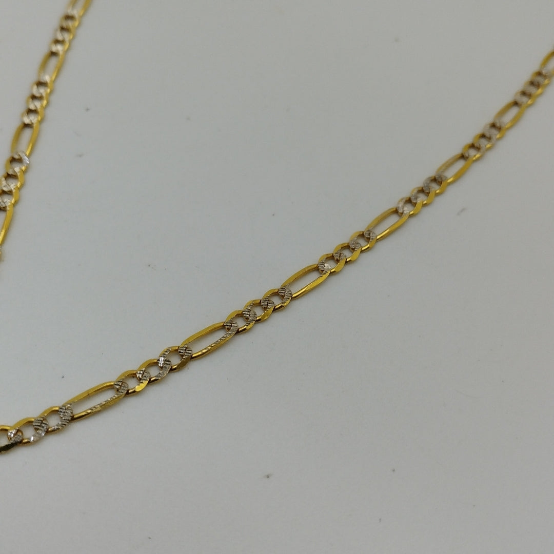 CADENAS TEJIDO 3X1 DIAMANTADO ORO 10K 50 CM 5.7 GR (NUEVO)