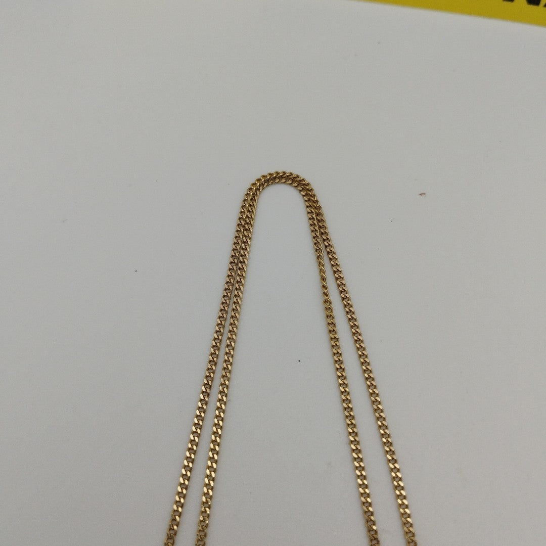 CADENAS TEJIDO BARBADA ORO 10K 55 CM 2.7 GR (NUEVO)