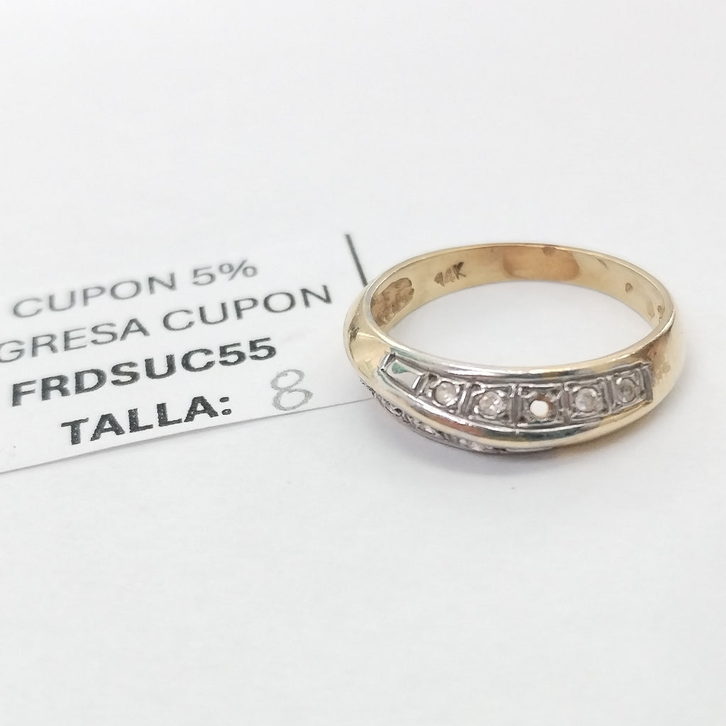 ANILLITO ORO, ORO BLANCO 14 K 2.7 GRMS (SEMINUEVO)