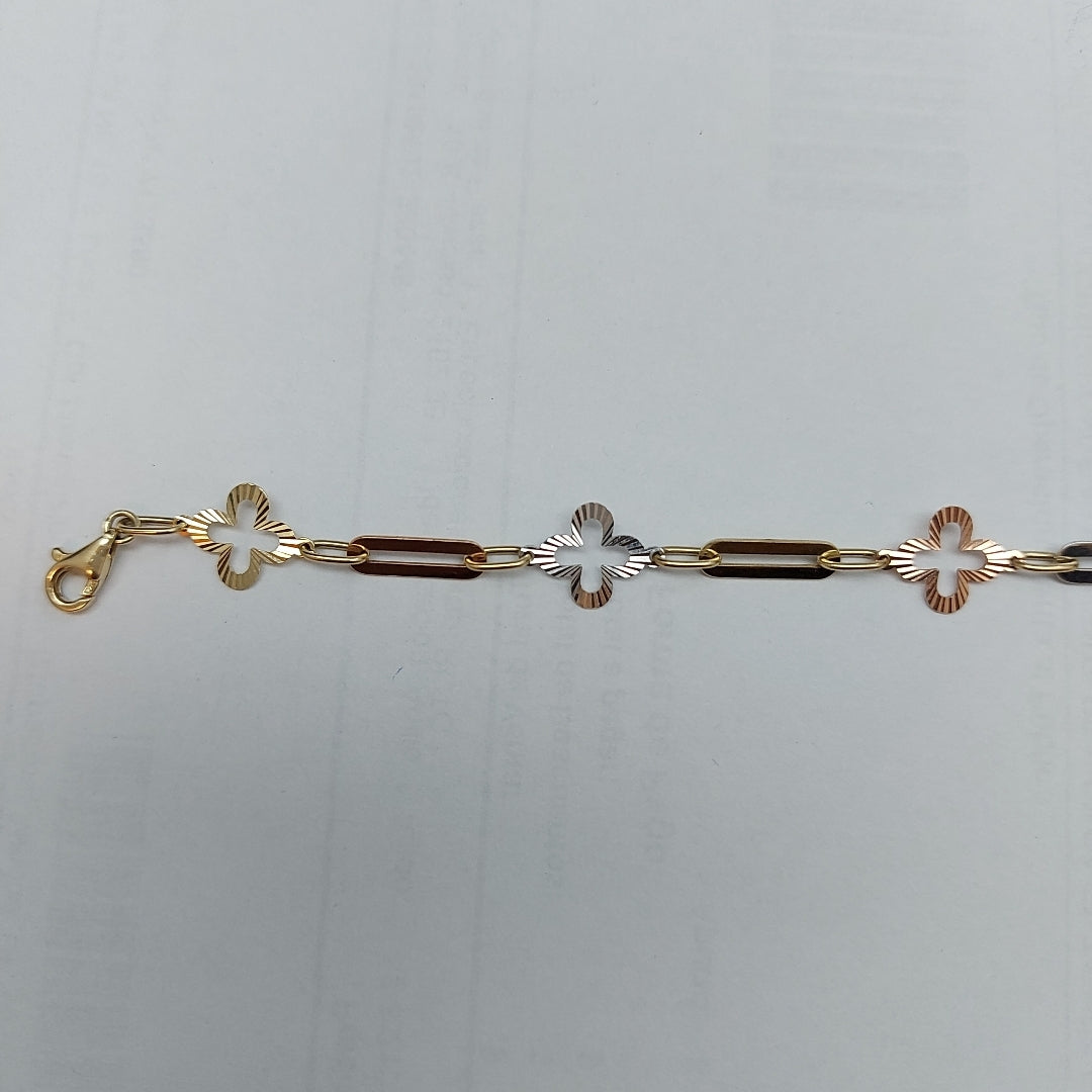 PULSERA ORO COMBINADO 14 K 3,80 GRMS (SEMINUEVO)