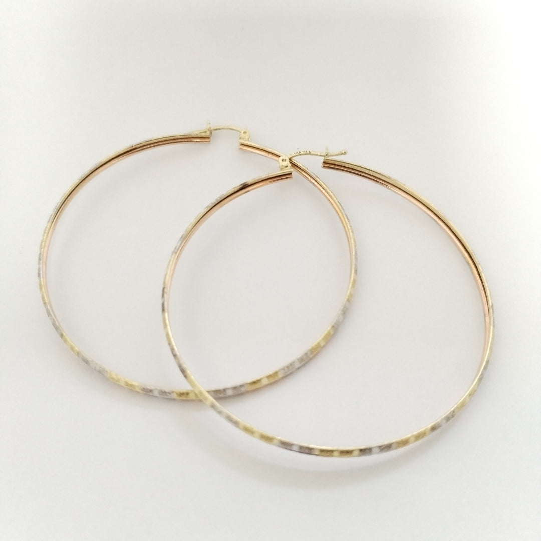 ARRACADAS PAR ORO COMBINADO 14 K 5.4 GRMS (SEMINUEVO)