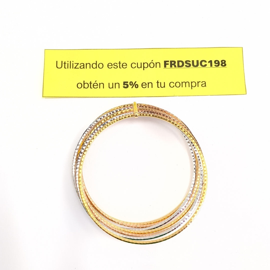 SEMANARIO DE PULSERAS ORO COMBINADO 14 K 17.3 GRMS (SEMINUEVO)