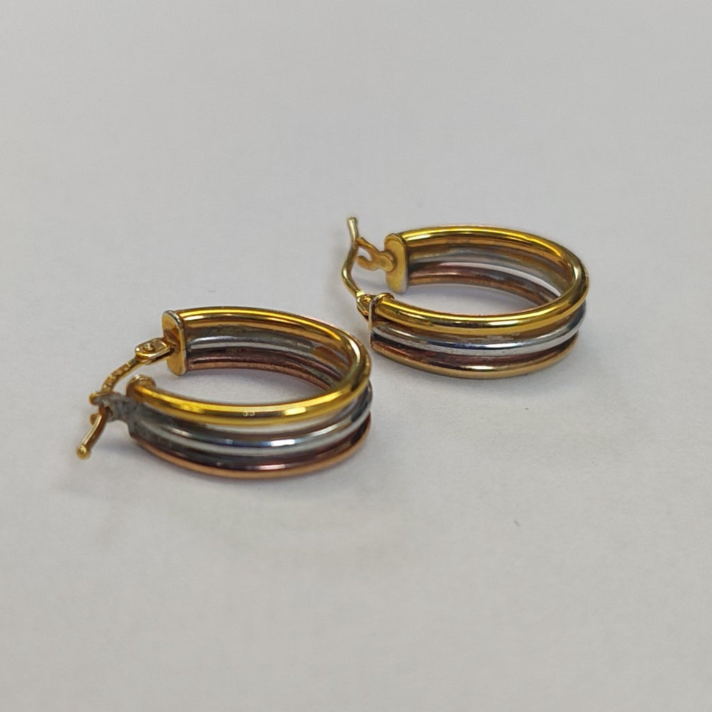 ARRACADAS PAR ORO COMBINADO 14 K 1,40 GRMS (SEMINUEVO)