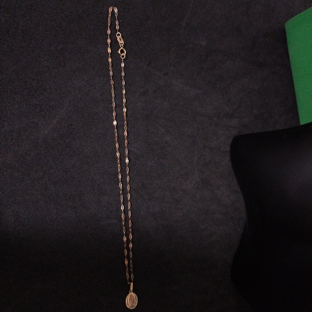 CADENA, MEDALLA RELIGIOSA ORO 10 K 1.2 GRMS (SEMINUEVO)