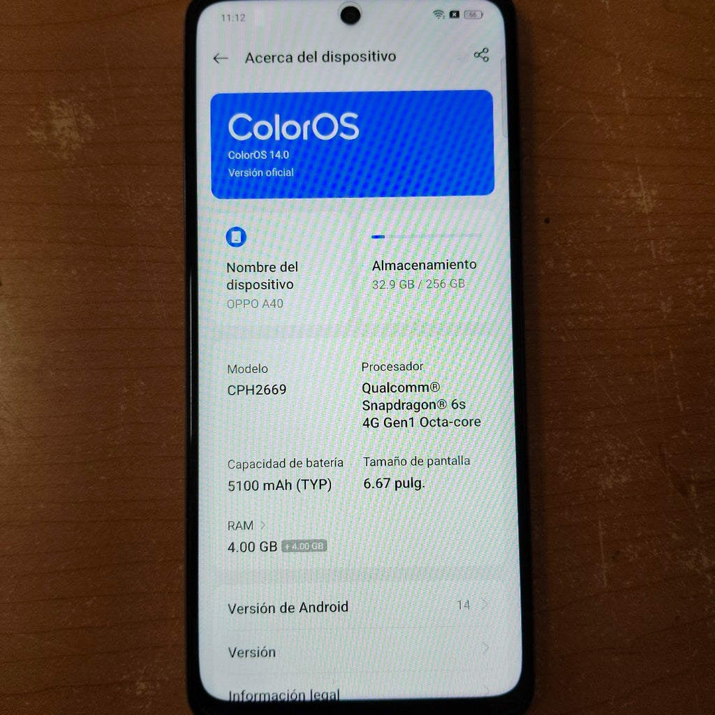 CELULAR OPPO A40 CPH2669 (2024) 256 GB 4 GB RAM (SEMINUEVO)