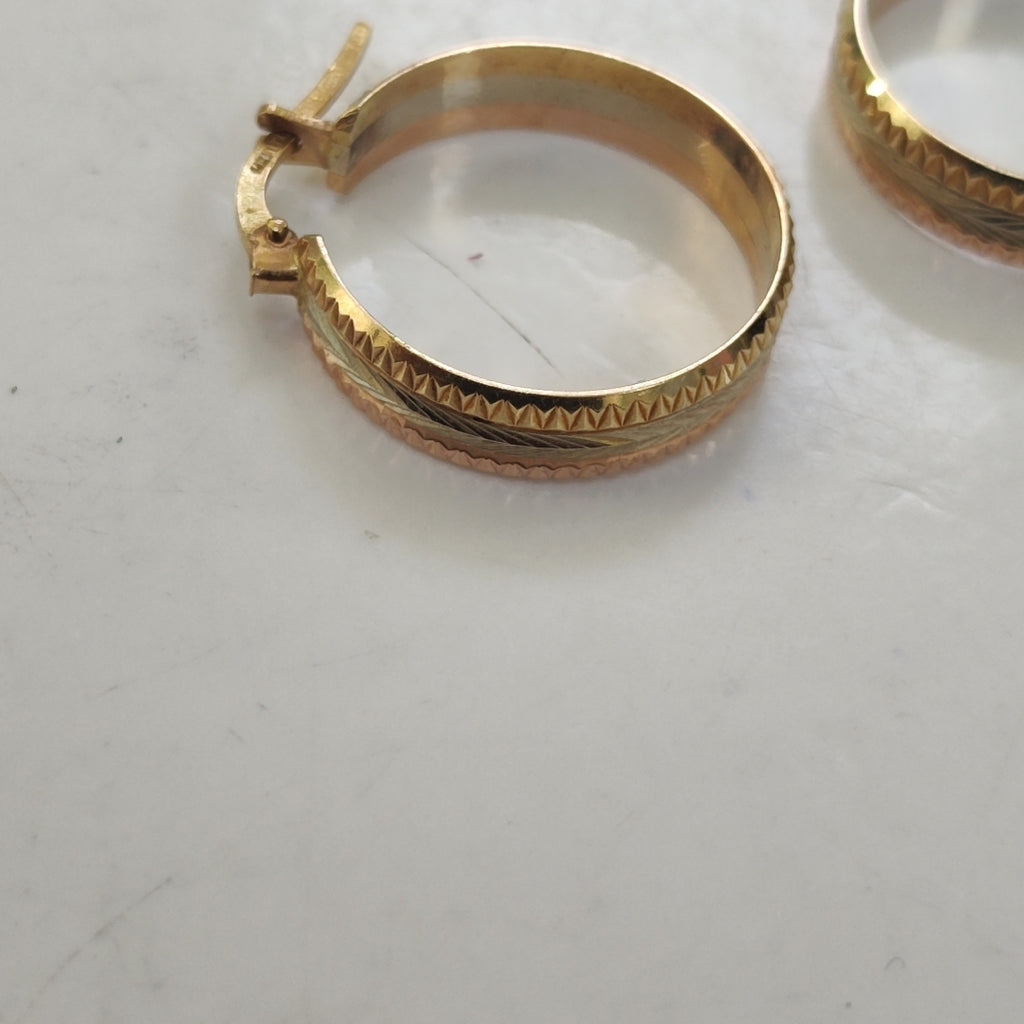 ARRACADAS PAR ORO COMBINADO 14 K 4.6 GRMS (SEMINUEVO)